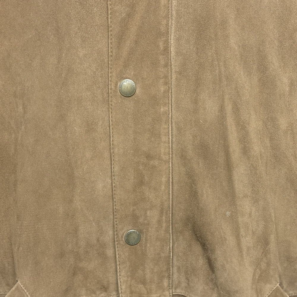 Brooks Brothers Leather Suede Field Jacket Men's XL Tan Zip Out Lining - Picture 3 of 16
